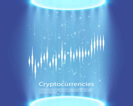 Graph of cryptocurrency. Graphics and analytics of cryptography. vector illustrationのイラスト素材