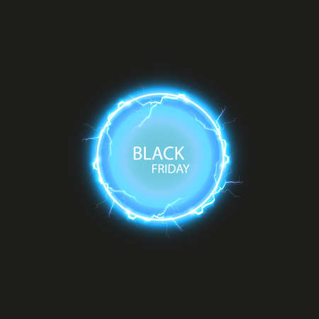 Black friday sale banner with bright round abstract background.のイラスト素材