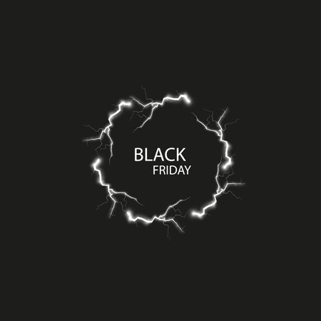Black friday sale banner with bright round abstract background.のイラスト素材