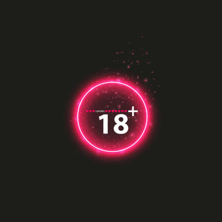 18 age warning stamp with progress loading bar with lightingのイラスト素材