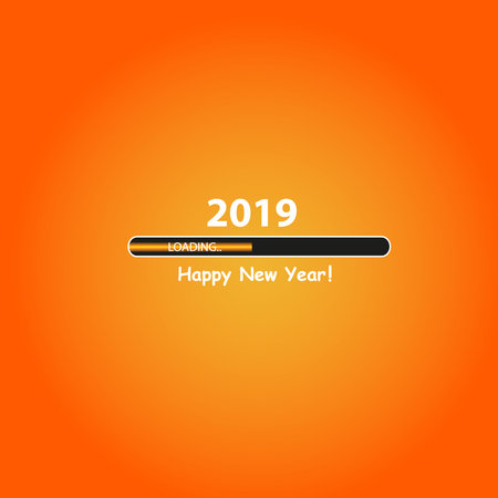 Happy new year 2019 with progress bar. Vector