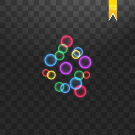Abstract multicolored bubble effect explosion with light modern designのイラスト素材