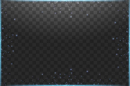 Vector blue cloud glitter wave abstract illustration. Blue star dust trail sparkling particles isolated on transparent background. Magic conceptのイラスト素材