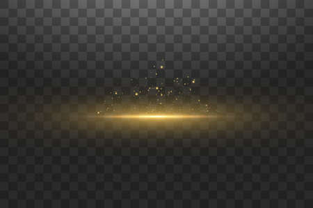 Glow isolated gold transparent effect, lens flare, explosion, glitter, line, sun flash, spark and stars. For illustration template art design, banner for Christmas celebrate, magic flash energy ray. Creative concept. Glow light effect stars bursts with sparkles isolated on transparent background. For illustration template art design, banner for Christmas celebrate, magic flash energy rayのイラスト素材