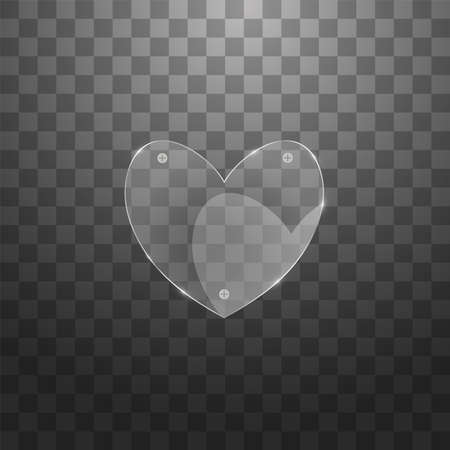 Vector modern glass heart on sample background. Eps10のイラスト素材