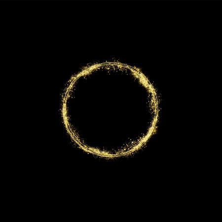 Magic gold circle light effect. Illustration isolated on background. Graphic concept for your designのイラスト素材