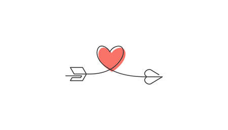 Typography heart starts an ends with arrowのイラスト素材