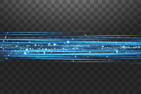 Luminous blue abstract sparkling lined background. Premiumのイラスト素材
