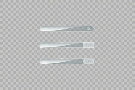 Search bar template. Vector web search illustration. Transparent glass search barのイラスト素材