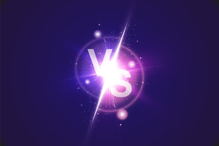 Vs sign. Vector versus background with glowing lightのイラスト素材