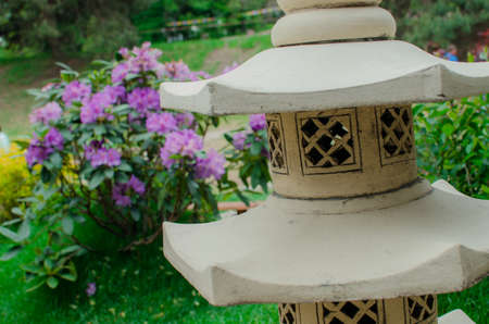 garden with pond in asian style.の写真素材