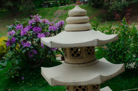 garden with pond in asian style.の写真素材