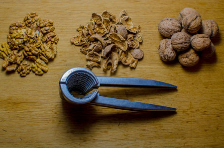 Creative layout made of hazelnut nuts, almonds, walnut, peanut, cashew on white background.Flat lay....