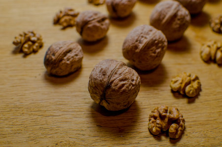 Creative layout made of hazelnut nuts, almonds, walnut, peanut, cashew on white background.Flat lay....