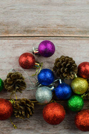 Christmas background new year winter tree gifts nuts bumps handsの写真素材