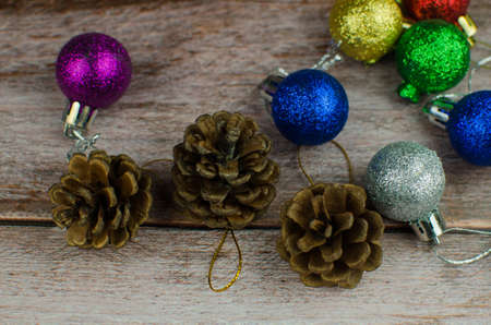 Christmas background new year winter tree gifts nuts bumps handsの写真素材