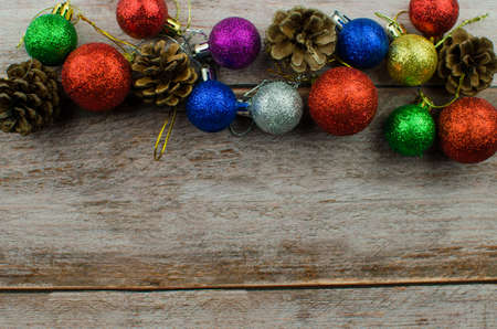 Christmas background new year winter tree gifts nuts bumps handsの写真素材