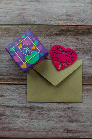 Ribbons shaped as hearts on white, valentines day concept. copy spaceの写真素材