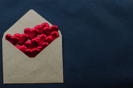 Ribbons shaped as hearts on white, valentines day concept. copy spaceの写真素材