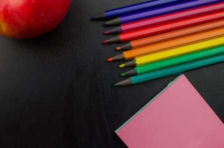 School office supplies including board.の写真素材