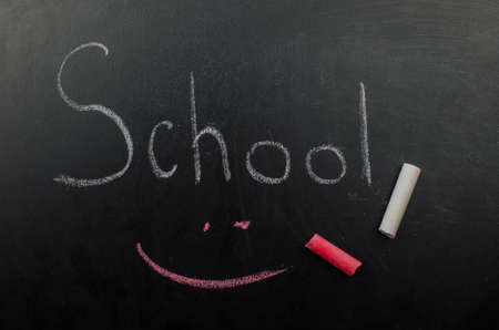 School office supplies including board.の写真素材