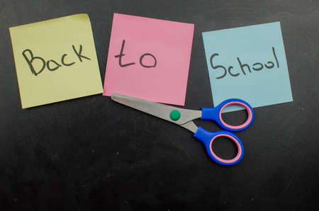 School office supplies including board.の写真素材