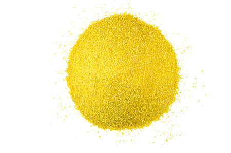 corn grits on the white backgroundの写真素材