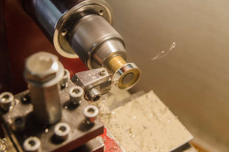 machining of jewelry rings on a latheの写真素材