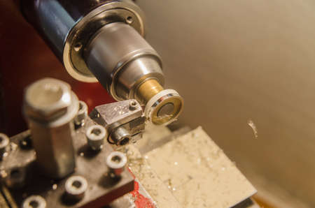 machining of jewelry rings on a latheの写真素材