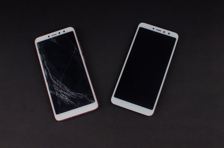 smartphone repair on black background.
