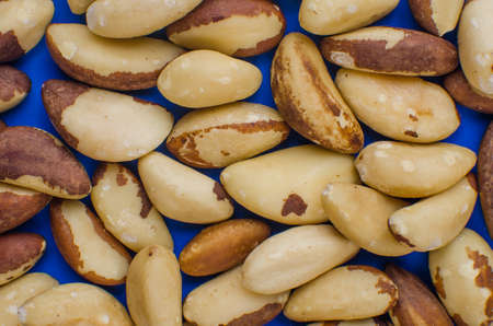 Brazilian nuts. Close up backgroundの写真素材