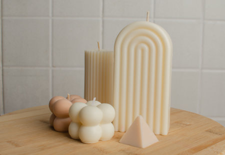 candle of different shapes. high quality photoの写真素材
