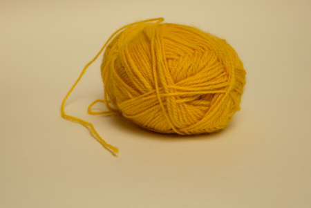 The yellow ball of yarnの写真素材