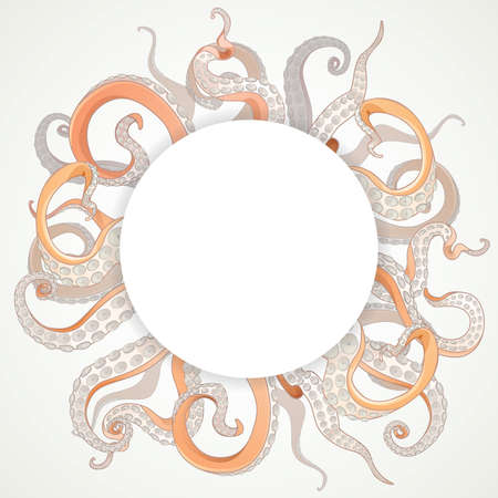 Tentacles circle bannerのイラスト素材