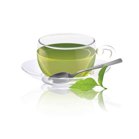 Cup of green teaのイラスト素材