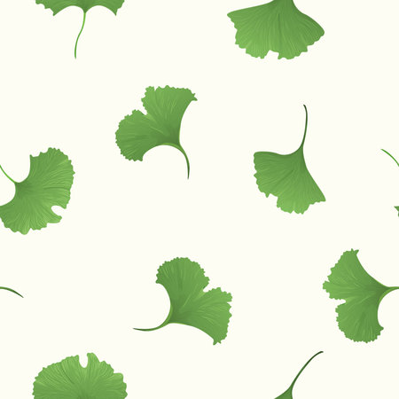 Gingko biloba seamless backgroundのイラスト素材