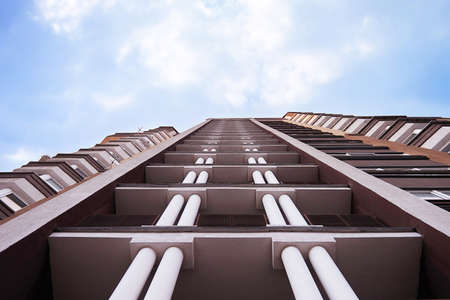 High-rise building in the city center. Column in architecture.のeditorial素材