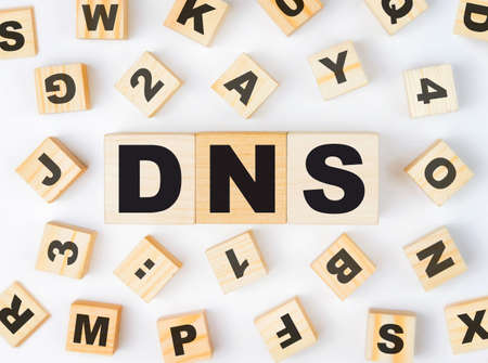 Domain Name System acronym for wooden blocks.の写真素材