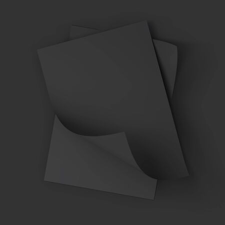 Stack of pages with curved corners. Top view. Business mockup template. Presentation of your branding and identity design. Vector Illustration .のイラスト素材
