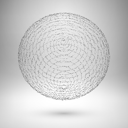 Wireframe mesh element. The sphere consisting of points. Vector Illustration .のイラスト素材