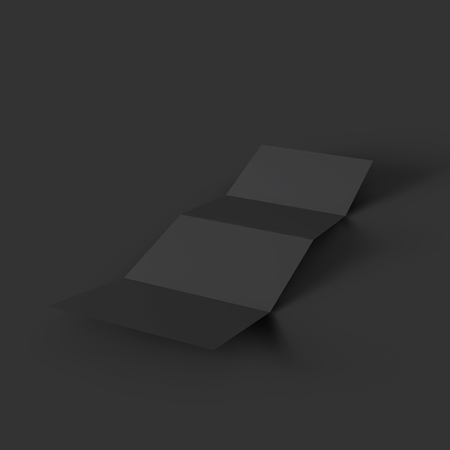 Zigzag black 4 page brochure mockup template. Presentation of your branding and identity design. Vector Illustration EPS10.のイラスト素材