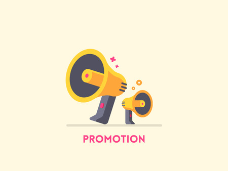 Megaphone icon. Marketing promotion concept.  flat illustrationのイラスト素材