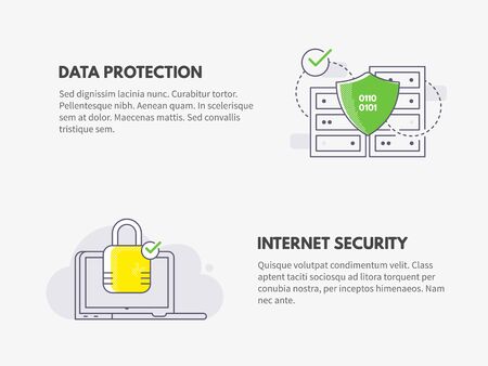Internet security and Data protection. Cyber security concept.のイラスト素材