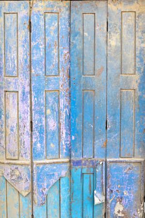 An old blue doorの写真素材