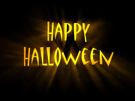 Text Happy Halloween with glowing rays of lightの写真素材
