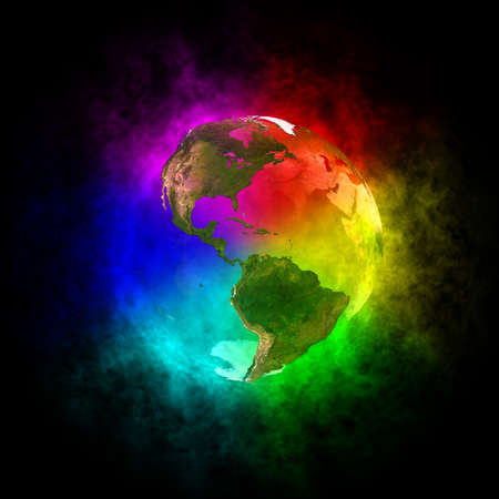 Rainbow and beauty planet Earth - Americaの写真素材