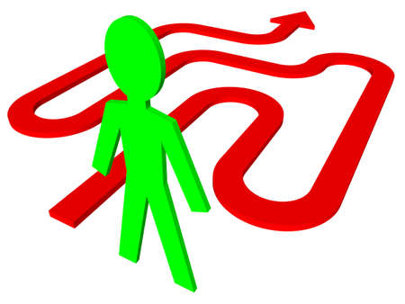 Man in labyrinthの写真素材