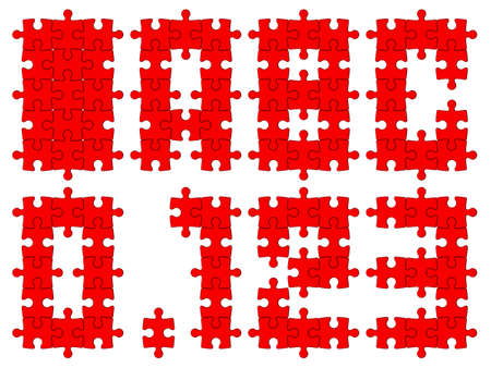 Alphabet letters from puzzle on white background - conceptの写真素材