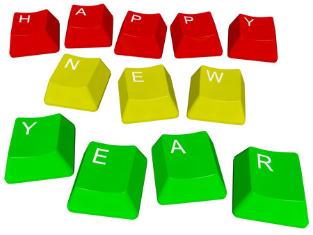 Illustration of pc keys Happy New Year