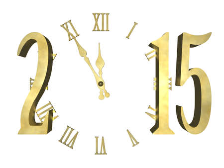 Happy new year 2015 - clock conceptの写真素材